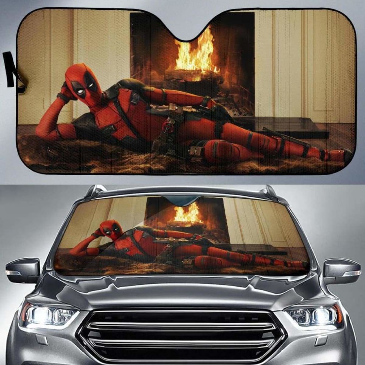 Deadpool Funny Auto Sun Shades 918b Universal Fit