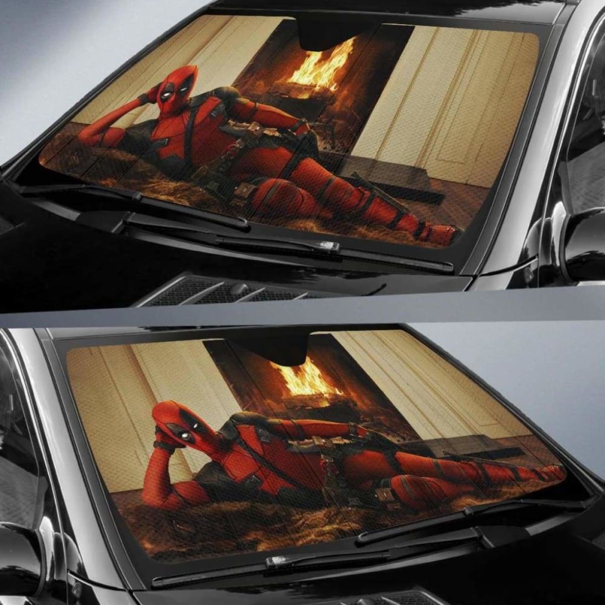 Deadpool Funny Auto Sun Shades 918b Universal Fit