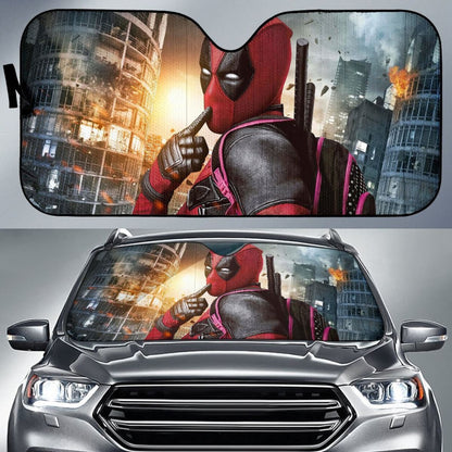 Deadpool Funny Car Sun Shades Movie Fan Gift H032720 Universal Fit 225311