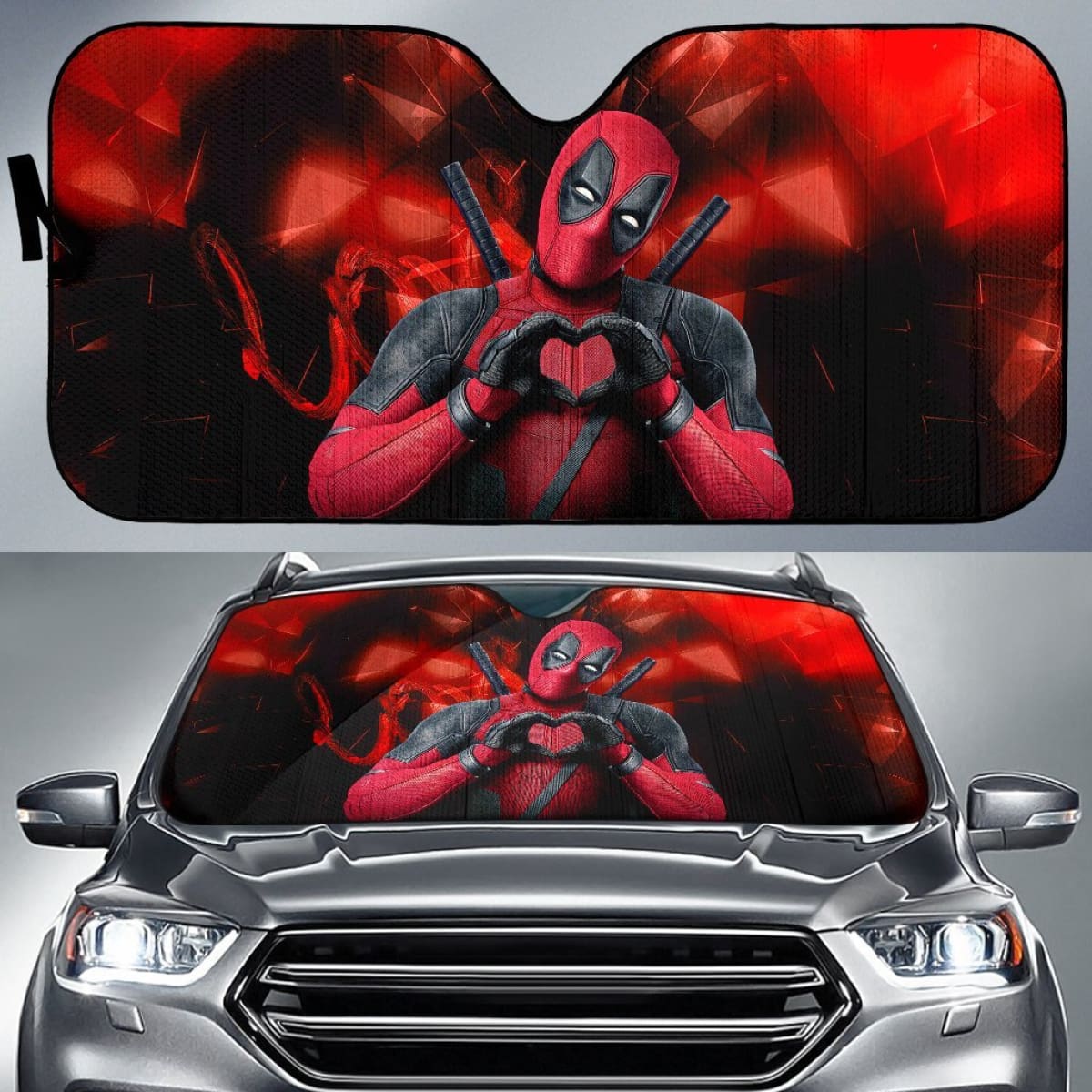 Deadpool Love Car Sun Shades Movie Fan Gift H032720 Universal Fit 225311
