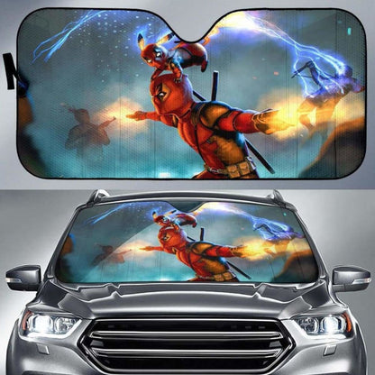 Deadpool Pikachu Team Auto Sun Shades 918b Universal Fit