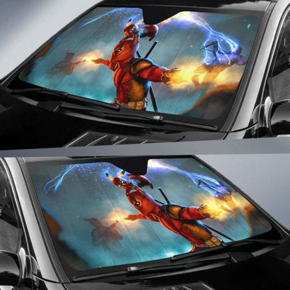 Deadpool Pikachu Team Auto Sun Shades 918b Universal Fit