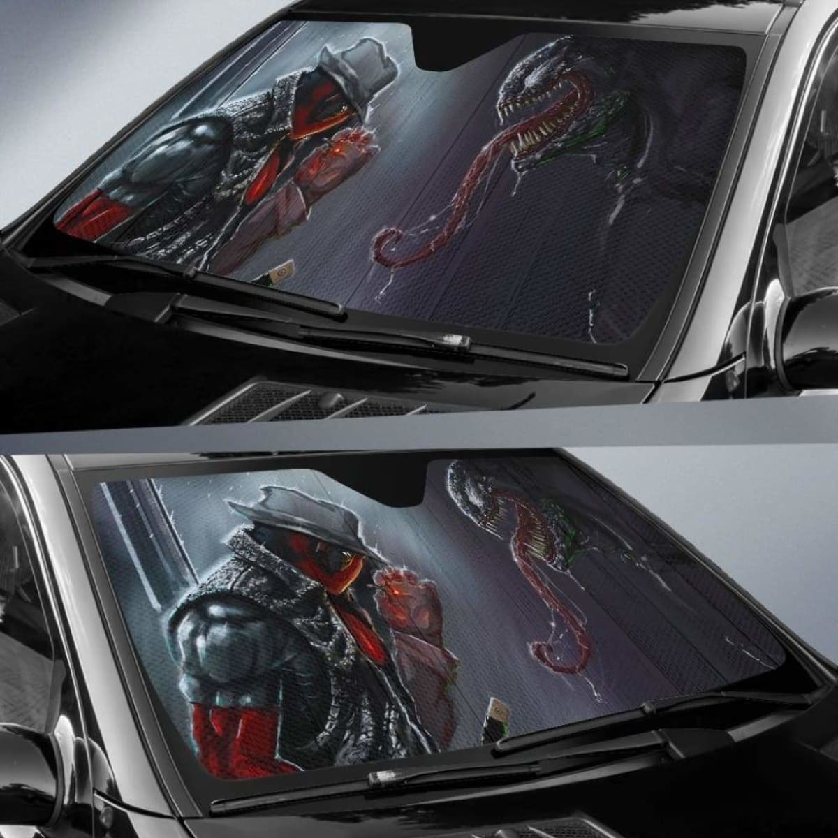 Deadpool Vs Venom Auto Sun Shades 918b Universal Fit