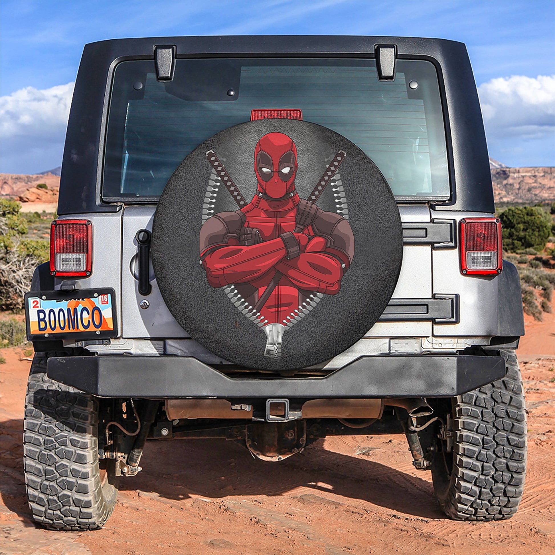 Deadpool Zipper Car Spare Tire