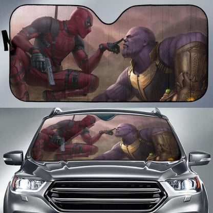 Deadpool vs Thanos Car Sunshade 918b Universal Fit