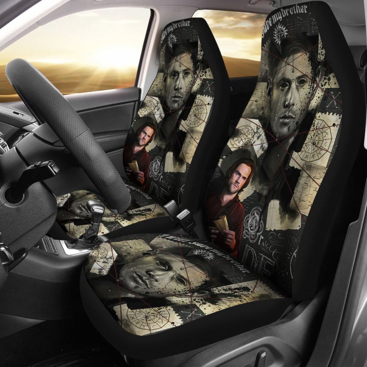 Dean And Sam Car Seat Covers Supernatural Movie H040320 Universal Fit 225311