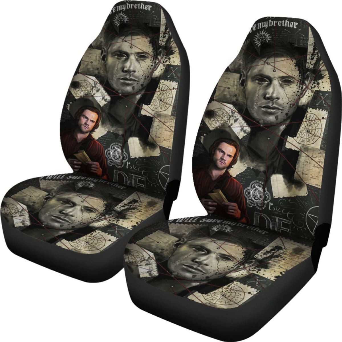Dean And Sam Car Seat Covers Supernatural Movie H040320 Universal Fit 225311