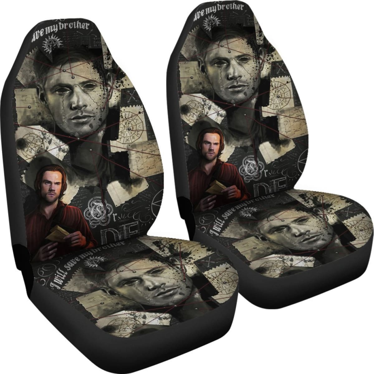 Dean And Sam Car Seat Covers Supernatural Movie H040320 Universal Fit 225311