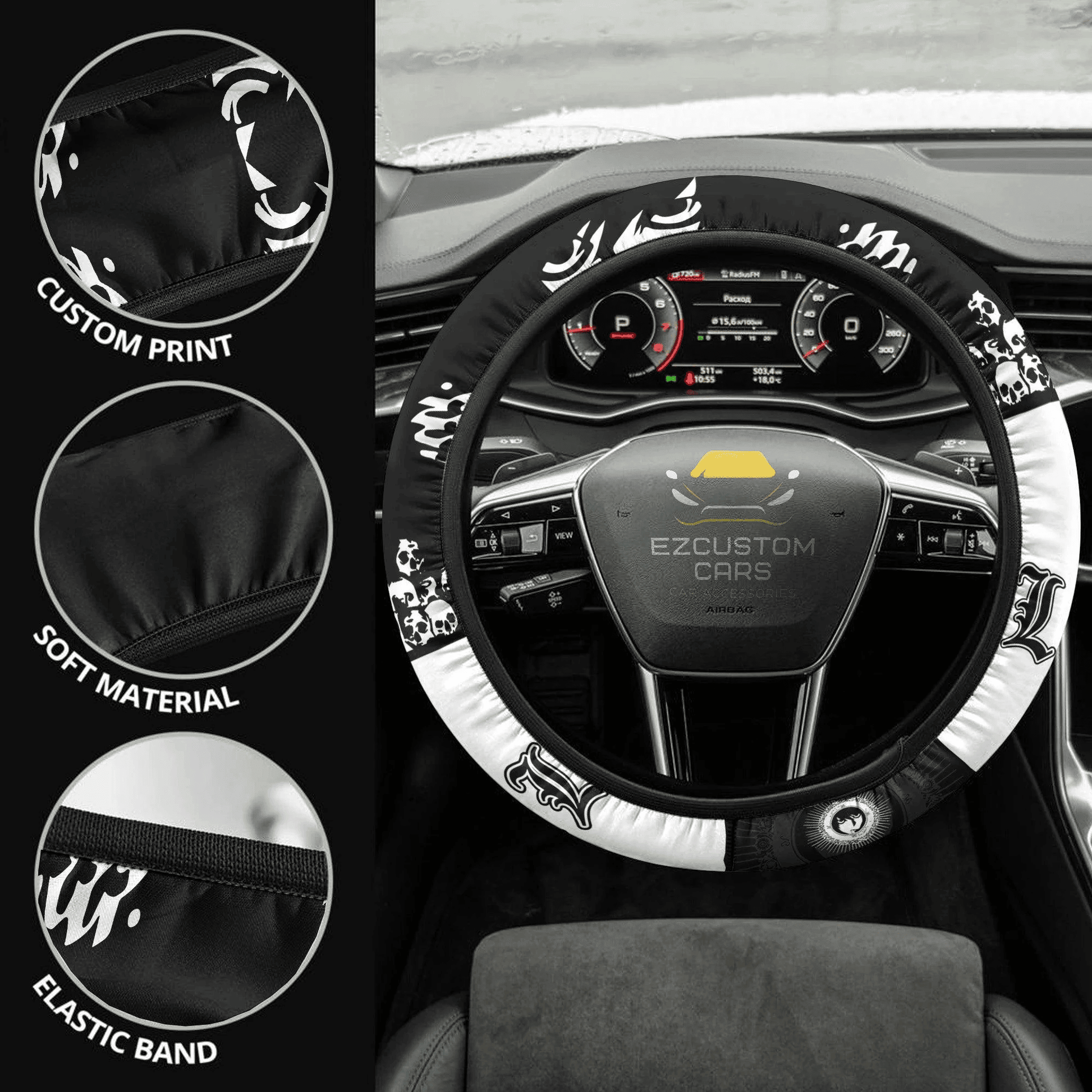 Death Note Anime Steering Wheel Cover Custom Lawliet (L) Anime Car Accessories
