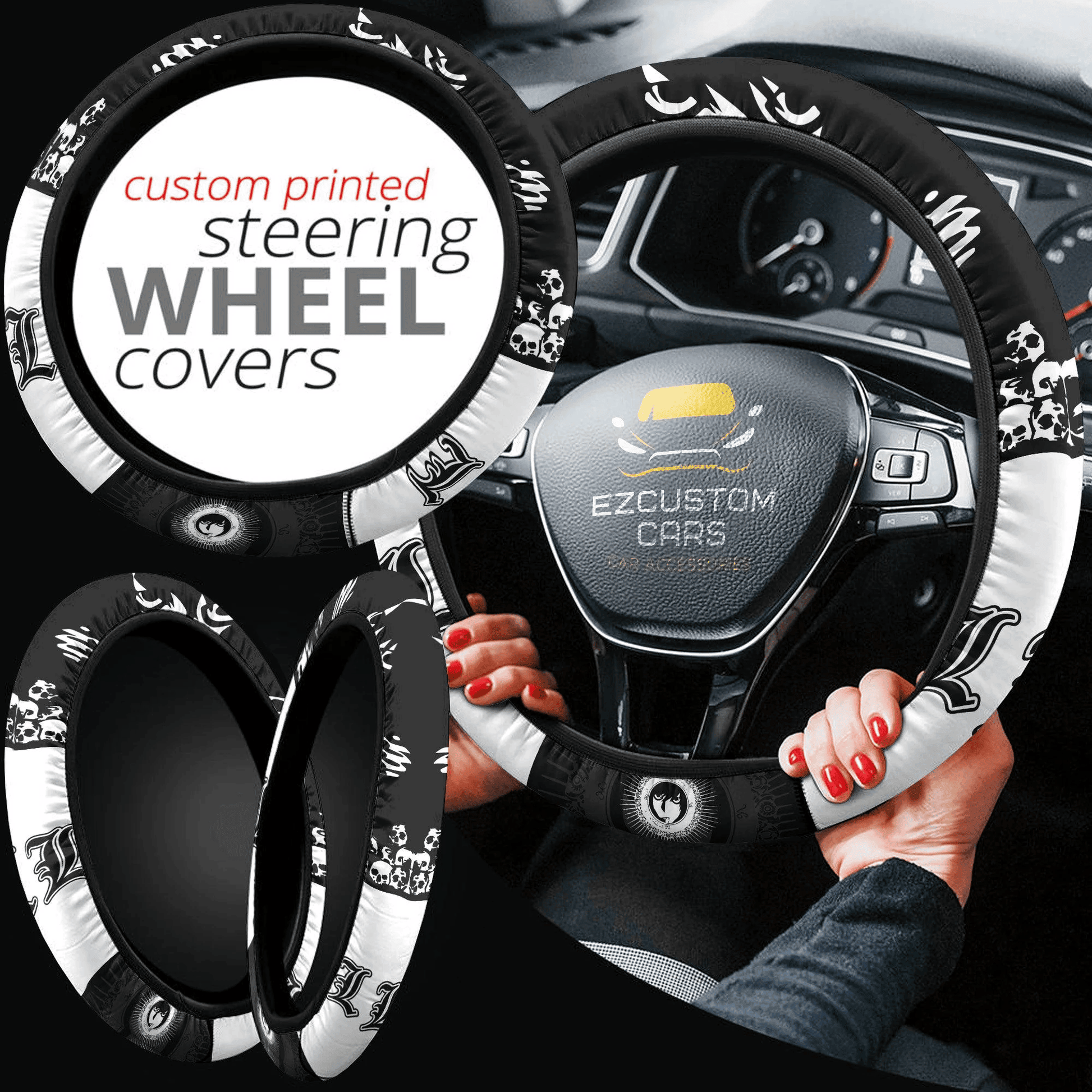 Death Note Anime Steering Wheel Cover Custom Lawliet (L) Anime Car Accessories