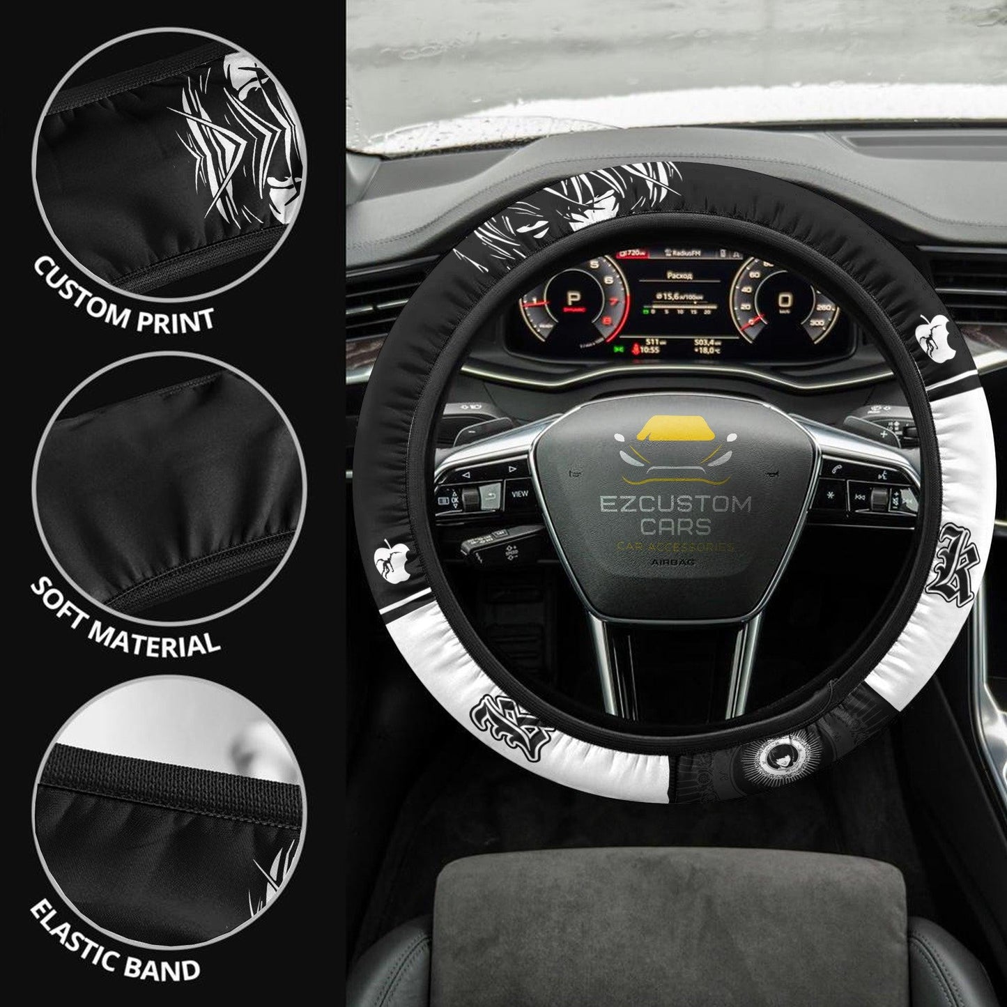 Death Note Anime Steering Wheel Cover Light Yagami Anime Car Accessories