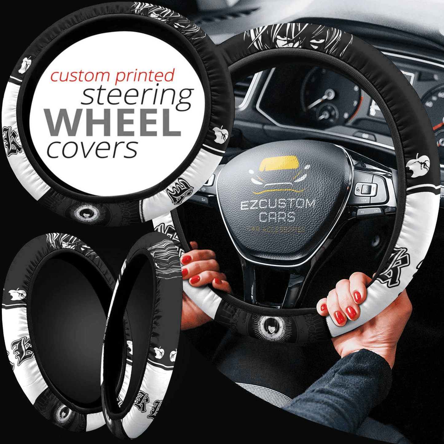 Death Note Anime Steering Wheel Cover Light Yagami Anime Car Accessories
