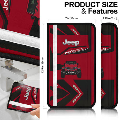 Deep Red Jeep Car Seat Belt Cover Custom Car Accessories