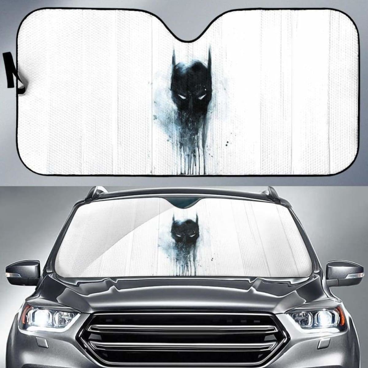 Demon Batman Logo in White theme car auto sunshades 918b Universal Fit