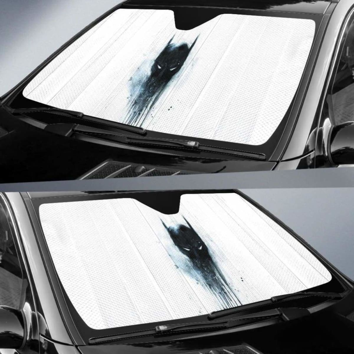 Demon Batman Logo in White theme car auto sunshades 918b Universal Fit