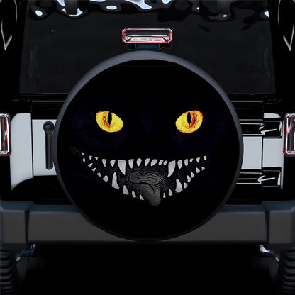 Demon Black Cat Creepy Dragon Eyes Halloween Car Spare Tire Cover