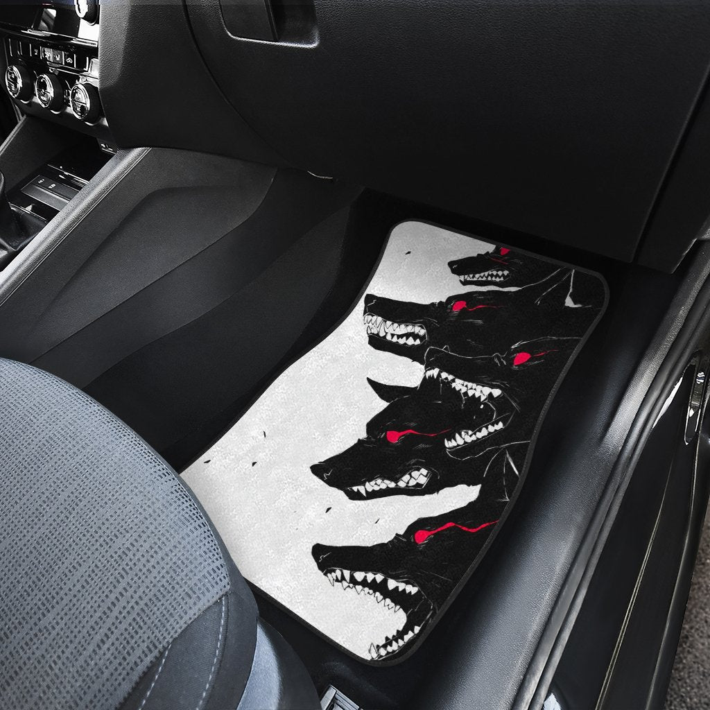 Demon Black Wolf Car Floor Mats Custom Wolf Car Accessories