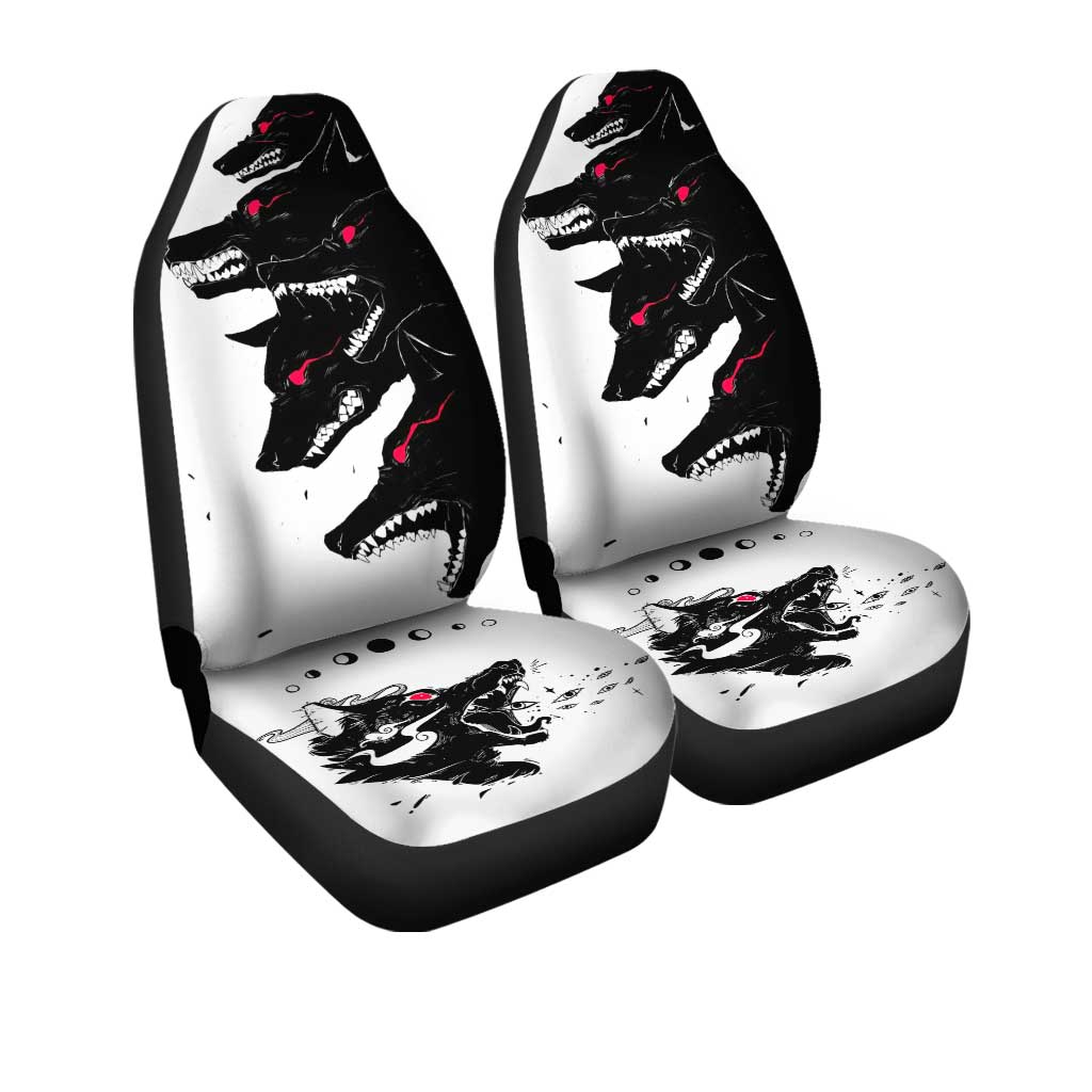 Demon Black Wolf Car Seat Covers Custom Wolf Car Accessories