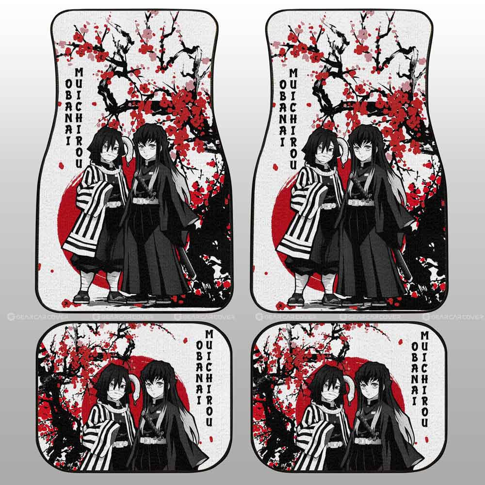 Demon Slayer Anime Car Floor Mats Obanai and Muichiro Mix Car Accessories