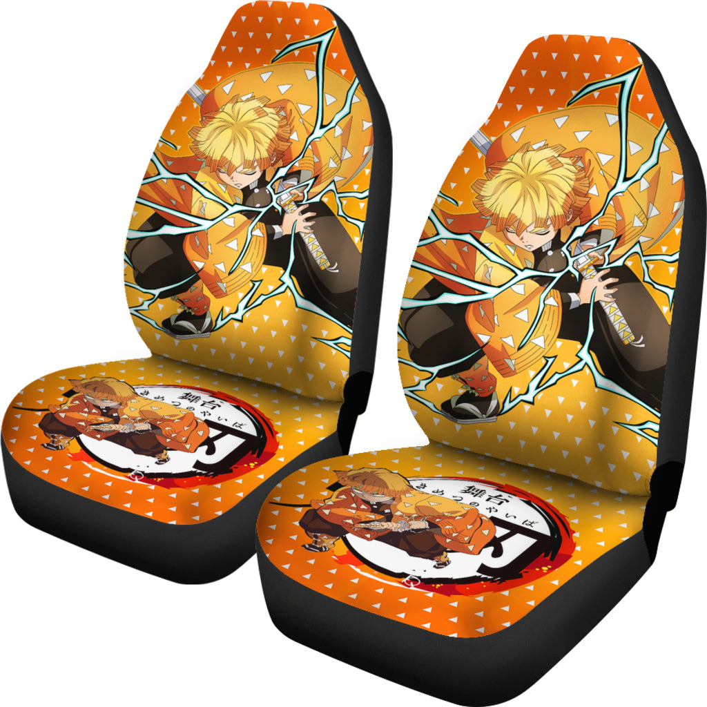 Demon Slayer Anime Car Seat Covers Agatsuma Zenitsu Car Accessories Fan Gift Ci011501