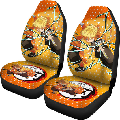 Demon Slayer Anime Car Seat Covers Agatsuma Zenitsu Car Accessories Fan Gift Ci011501