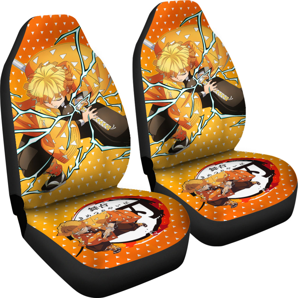 Demon Slayer Anime Car Seat Covers Agatsuma Zenitsu Car Accessories Fan Gift Ci011501