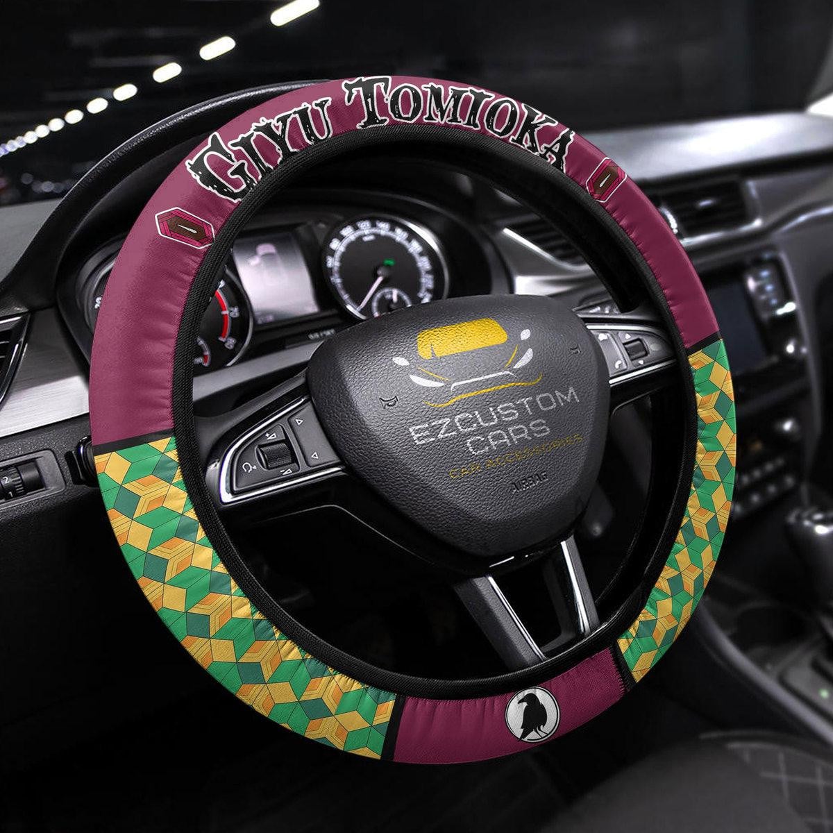 Demon Slayer Anime Steering Wheel Cover Custom Anime Tomioka Giyu Car Accessories
