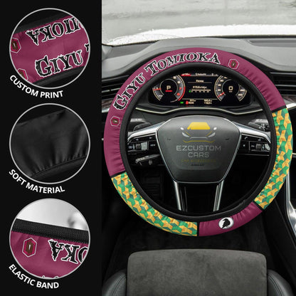 Demon Slayer Anime Steering Wheel Cover Custom Anime Tomioka Giyu Car Accessories