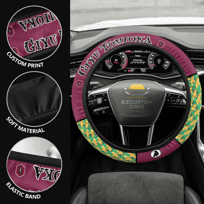 Demon Slayer Anime Steering Wheel Cover Custom Anime Tomioka Giyu Car Accessories