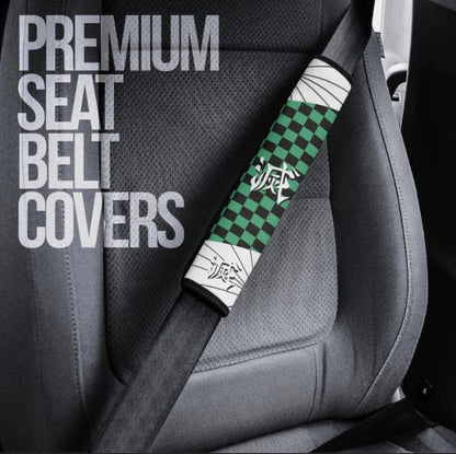 Demon Slayer Anime Tanjiro Kamado Car Seat Belt Cover Custom Car Accessories