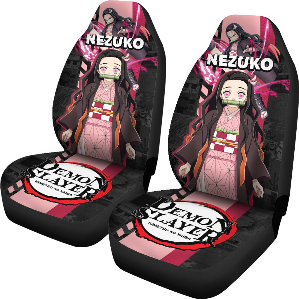 Demon Slayer Car Seat Covers Nezuko Car Accessories Fan Gift Ci220224-01