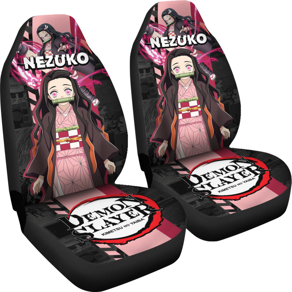 Demon Slayer Car Seat Covers Nezuko Car Accessories Fan Gift Ci220224-01