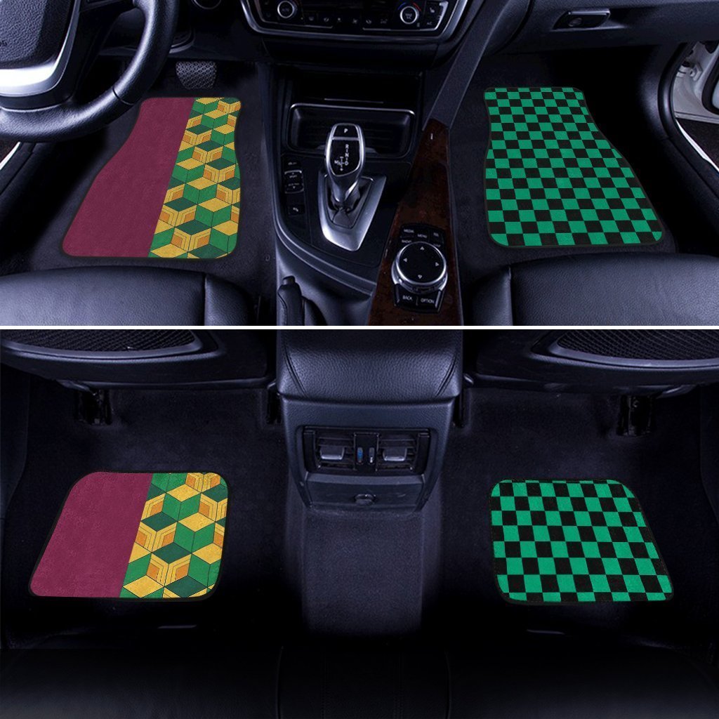 Demon Slayer Giyuu And Tanjiro Car Floor Mats Custom Uniform Anime Car Accessories