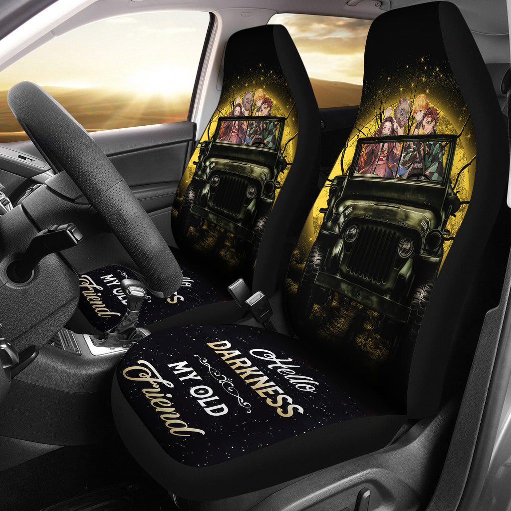 Demon Slayer Ride Jeep Funny Anime Moonlight Halloween Car Seat Covers