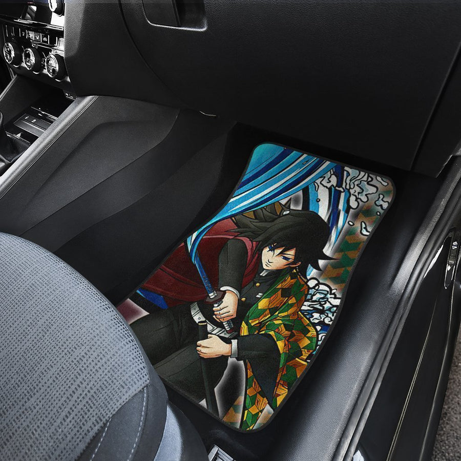 Demon Slayer Tanjiro And Giyuu Car Floor Mats Custom Water Breathing Anime Car Accessories