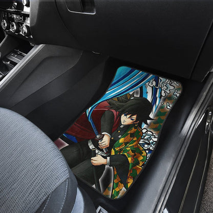 Demon Slayer Tanjiro And Giyuu Car Floor Mats Custom Water Breathing Anime Car Accessories