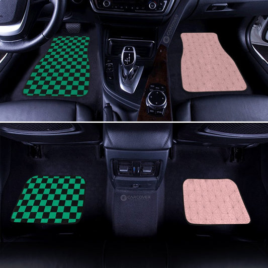 Demon Slayer Tanjiro And Nezuko Car Floor Mats Custom Uniform Anime Car Accessories