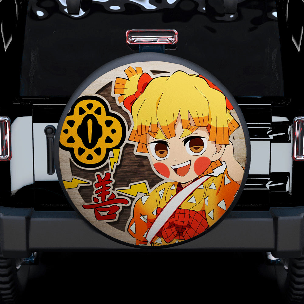 Demon Slayer Zenitsu Agatsuma Anime Wood Jeep Car Spare Tire Cover