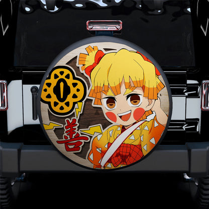 Demon Slayer Zenitsu Agatsuma Anime Wood Jeep Car Spare Tire Cover