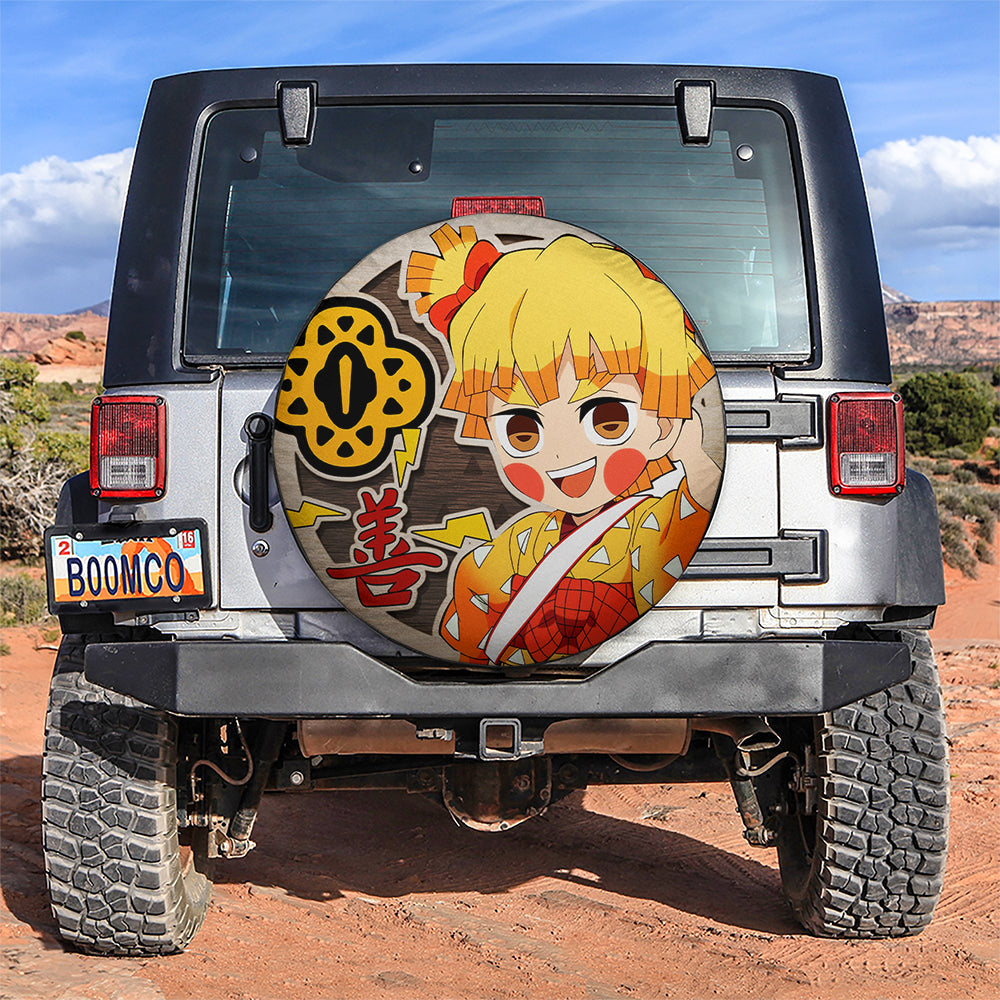 Demon Slayer Zenitsu Agatsuma Anime Wood Jeep Car Spare Tire Cover