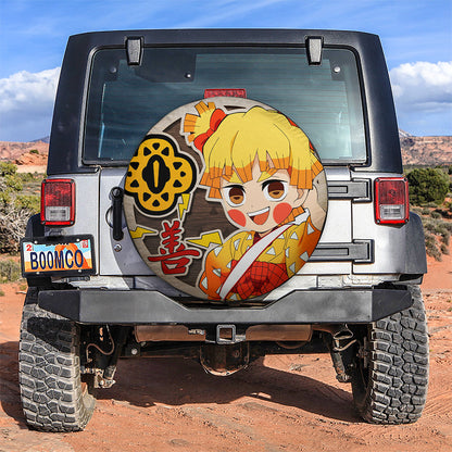 Demon Slayer Zenitsu Agatsuma Anime Wood Jeep Car Spare Tire Cover