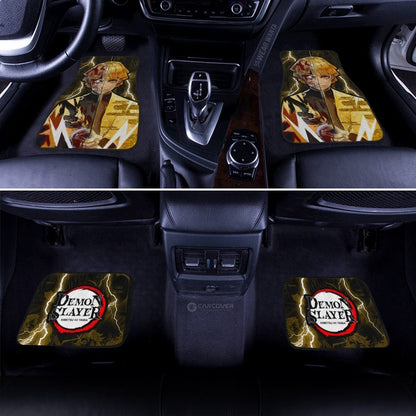 Demon Slayer Zenitsu Car Floor Mats Custom Face Anime Car Accessories
