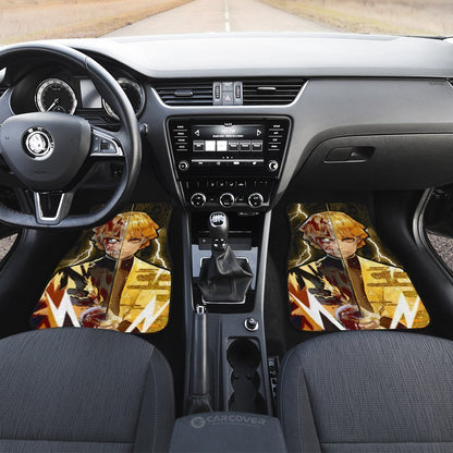 Demon Slayer Zenitsu Car Floor Mats Custom Face Anime Car Accessories