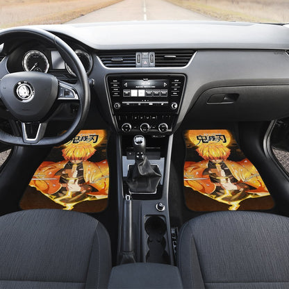 Demon Slayer Zenitsu Thunder Car Floor Mats Custom Anime Car Accessories