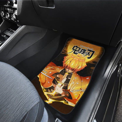 Demon Slayer Zenitsu Thunder Car Floor Mats Custom Anime Car Accessories