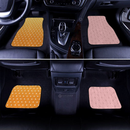 Demon Slayer Zenitsu and Nezuko Uniform Car Floor Mats Custom Anime Car Accessories