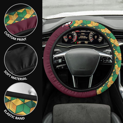 Demon Slayers Anime Steering Wheel Cover Anime Car Accessories Giyuu Tomioka