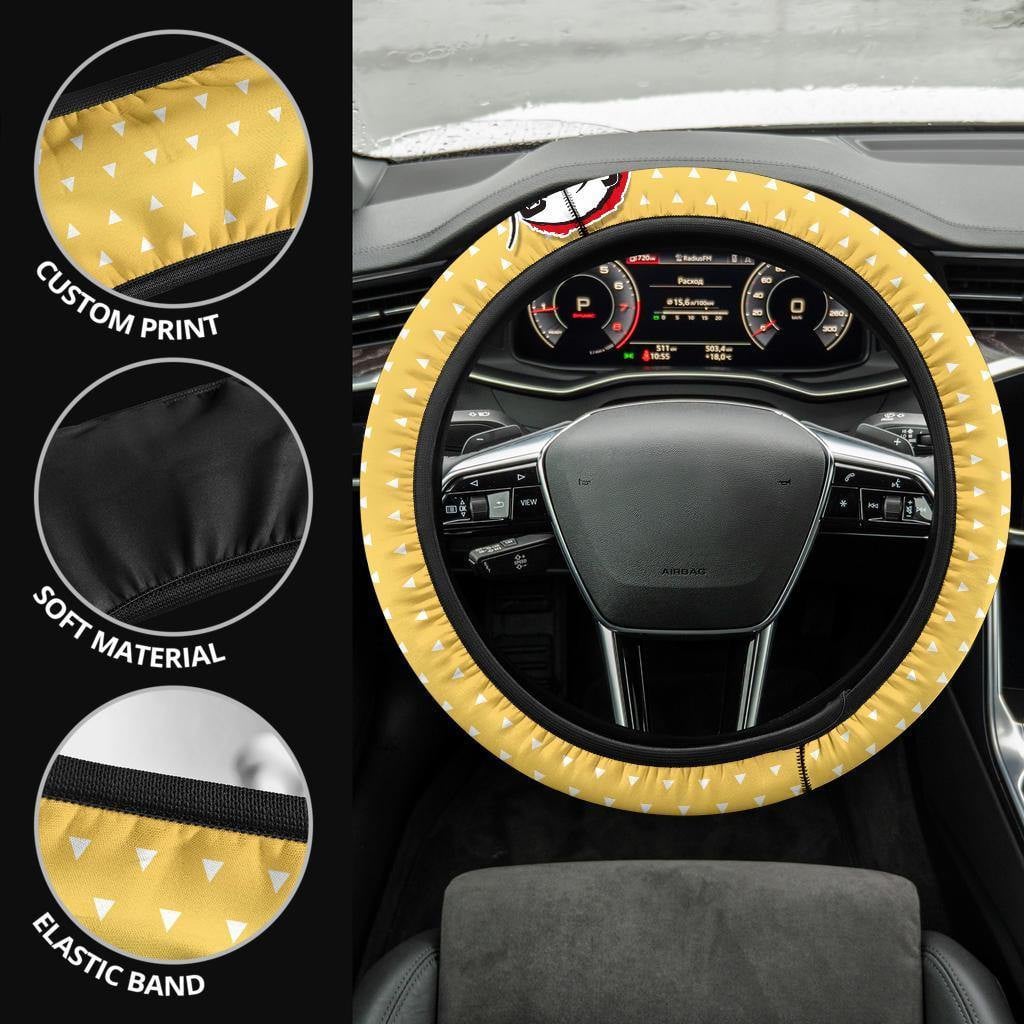 Demon Slayers Anime Steering Wheel Cover Anime Car Accessories Zenitsu Agatsuma