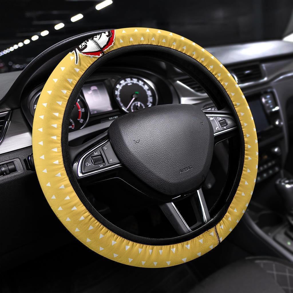 Demon Slayers Anime Steering Wheel Cover Anime Car Accessories Zenitsu Agatsuma