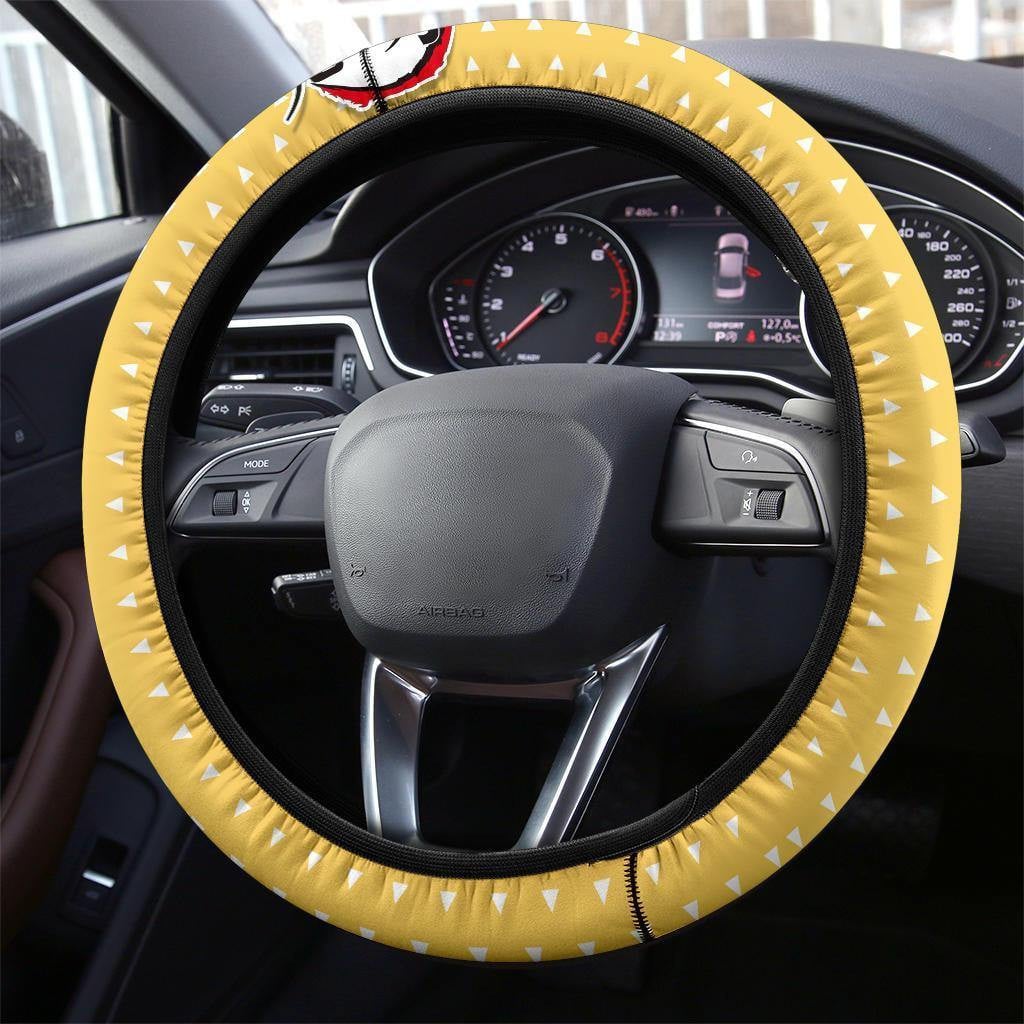Demon Slayers Anime Steering Wheel Cover Anime Car Accessories Zenitsu Agatsuma